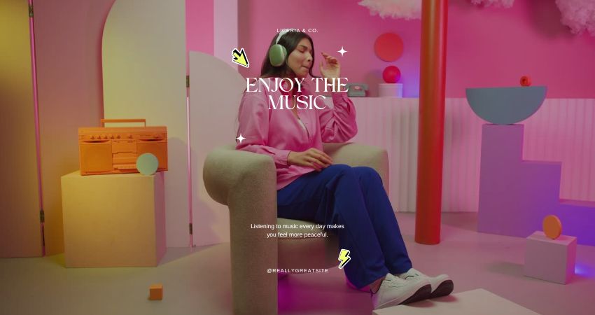 音楽を聴く女性