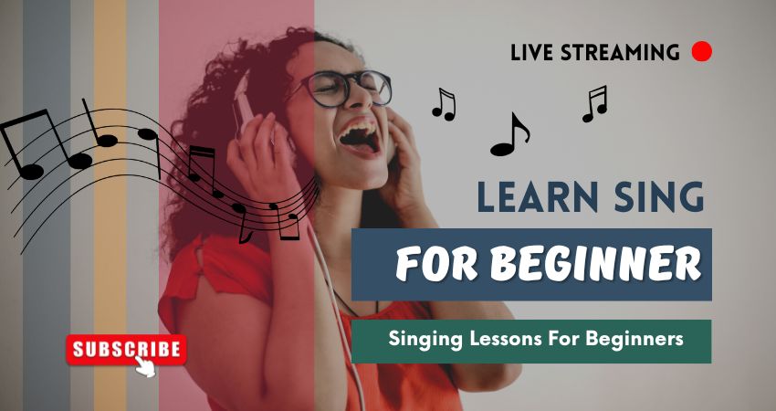 歌の練習をする女性の姿