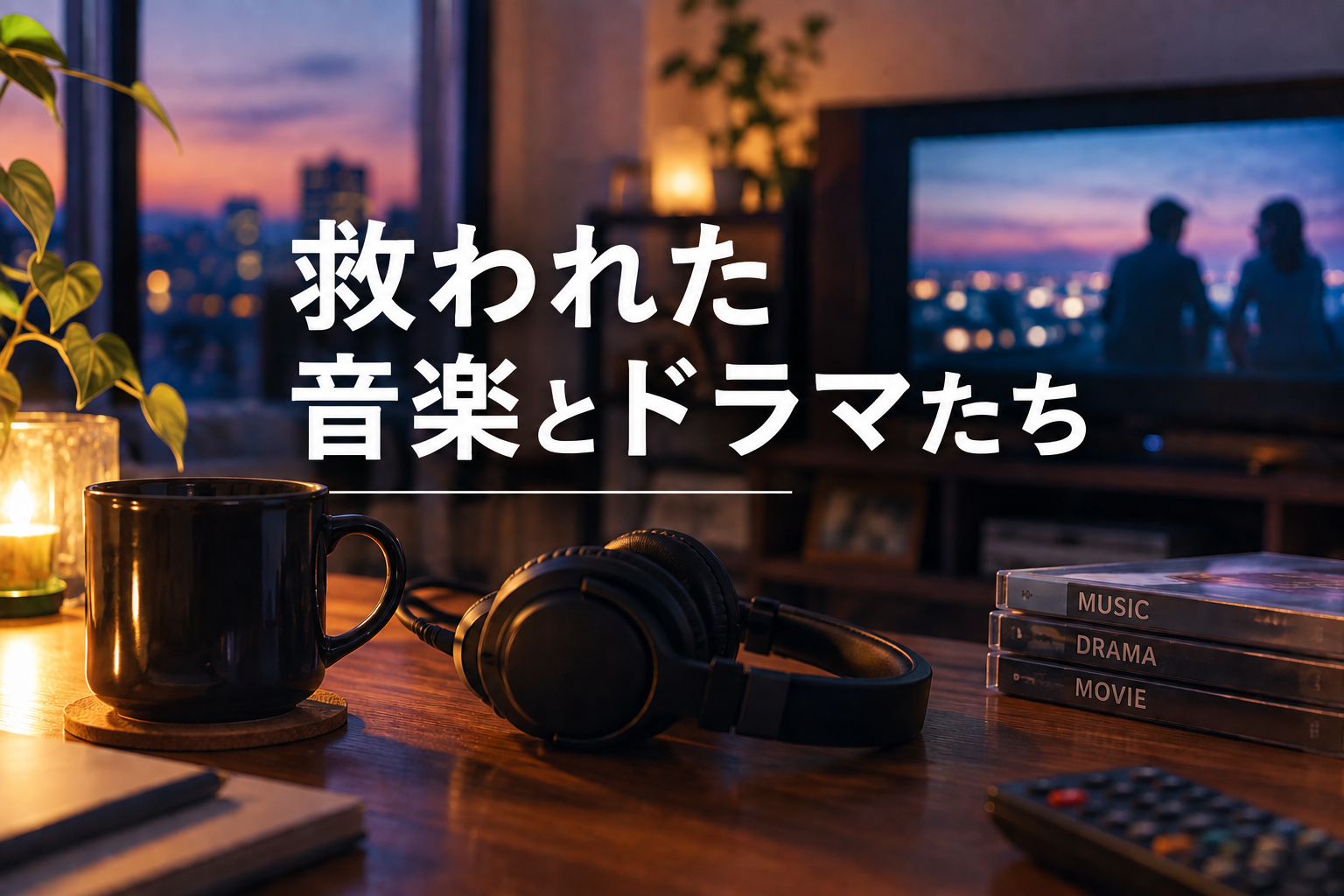 救われた音楽とドラマたち｜音楽とドラマを楽しむ夜のイメージ